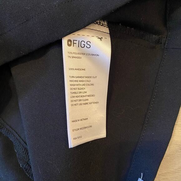 FIGS Black Yola Straight Leg Inala V-neck Top Scrub Set Uniform Women's Medium - Picture 6 of 12